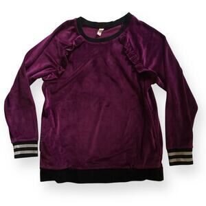 Tea Collection ruffle velour shirt